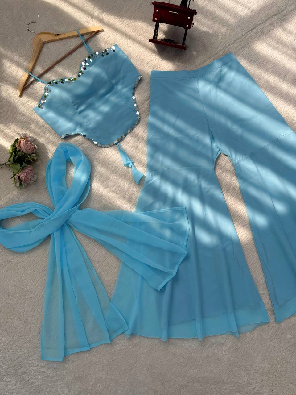 Designer Sleeveless Top Sharara Suit For Gen Z Girl