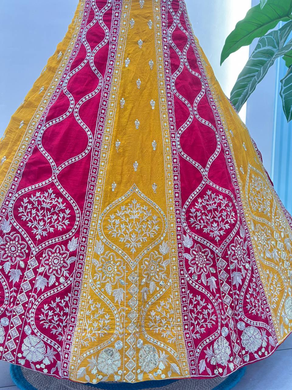 Designer Vichitra Silk Embroidery & Sequence Work Lehenga Choli