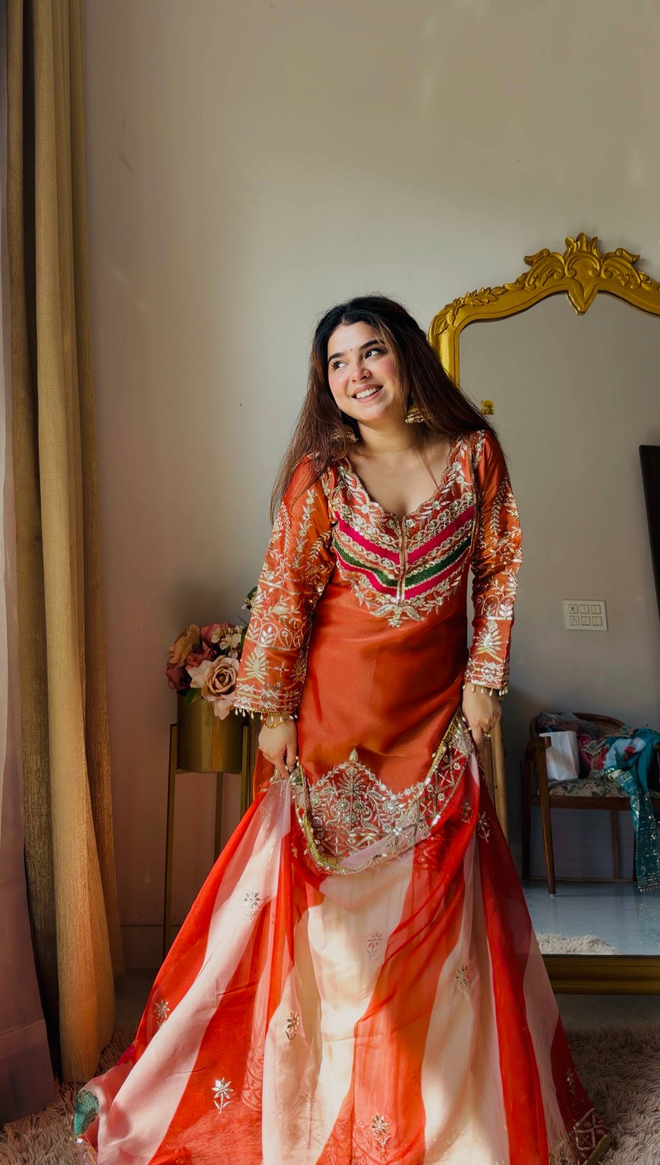 Designer Embroidered Top Plazzo Dupatta Set Collection