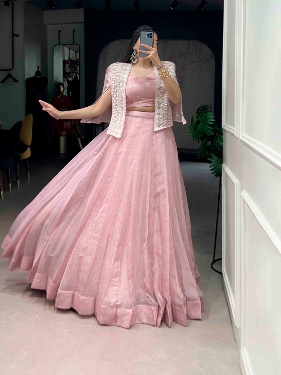 Beautiful Allen Crush Plain Lehenga CholIi