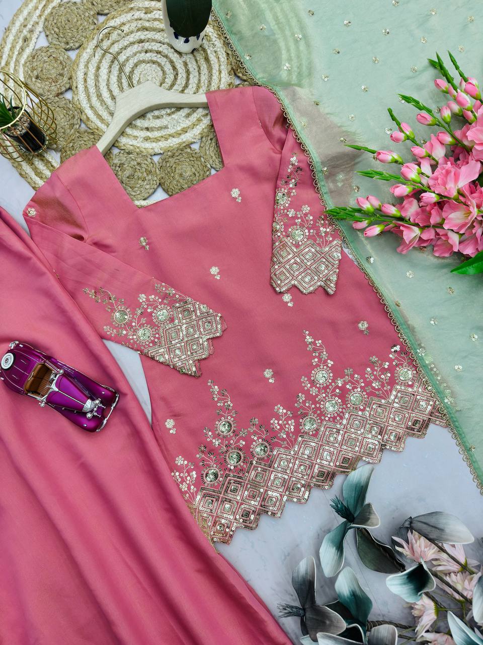 Coral Suit Set