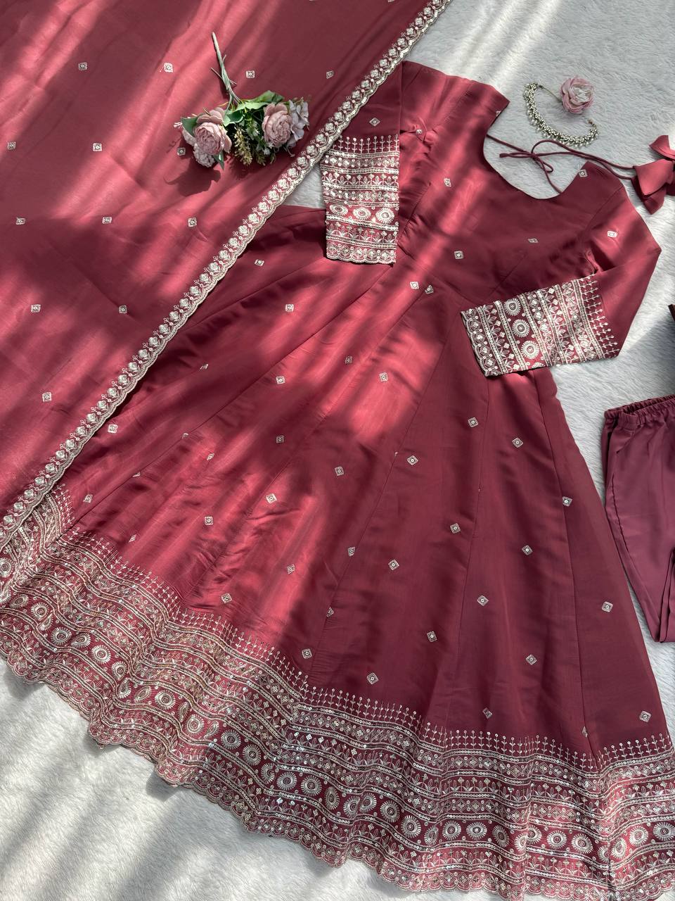 Designer Party Wear Gown with Pant Set for Women