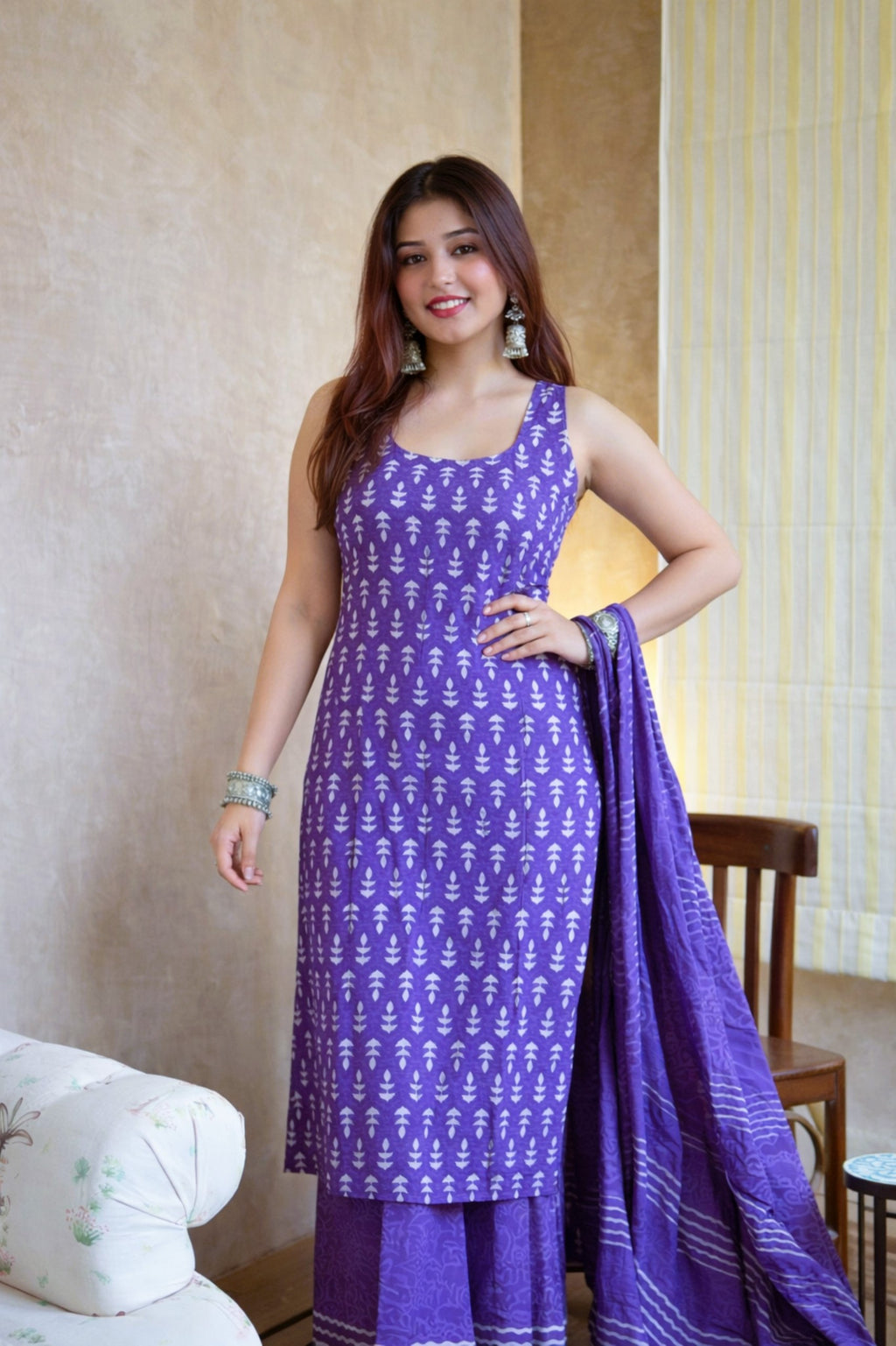 Women Ethnic Motifs Printed Regular Kurta with Palazzos & With Dupatta