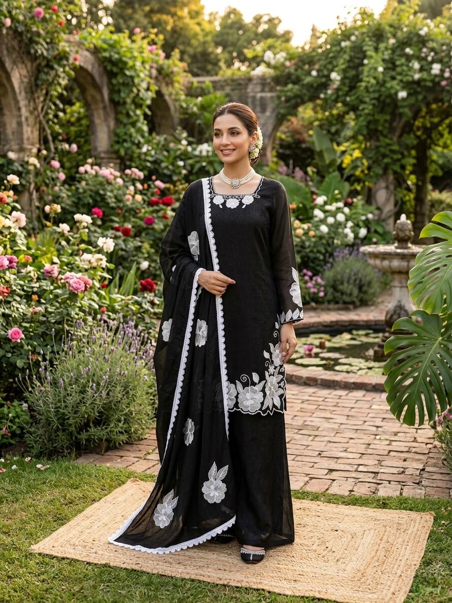 Beautiful Fendy Silk Thread With Sequence Work Suit