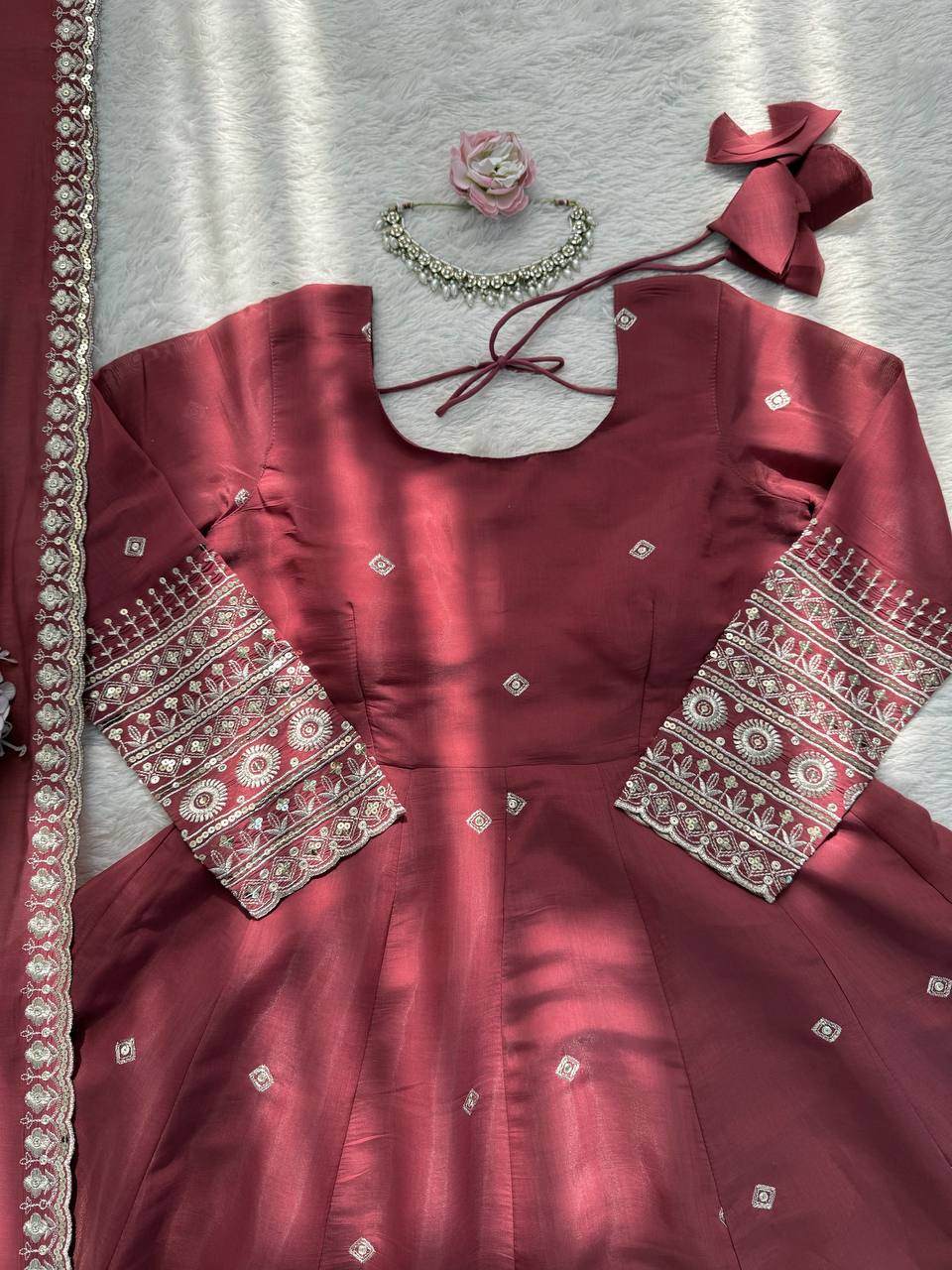 Designer Party Wear Gown with Pant Set for Women