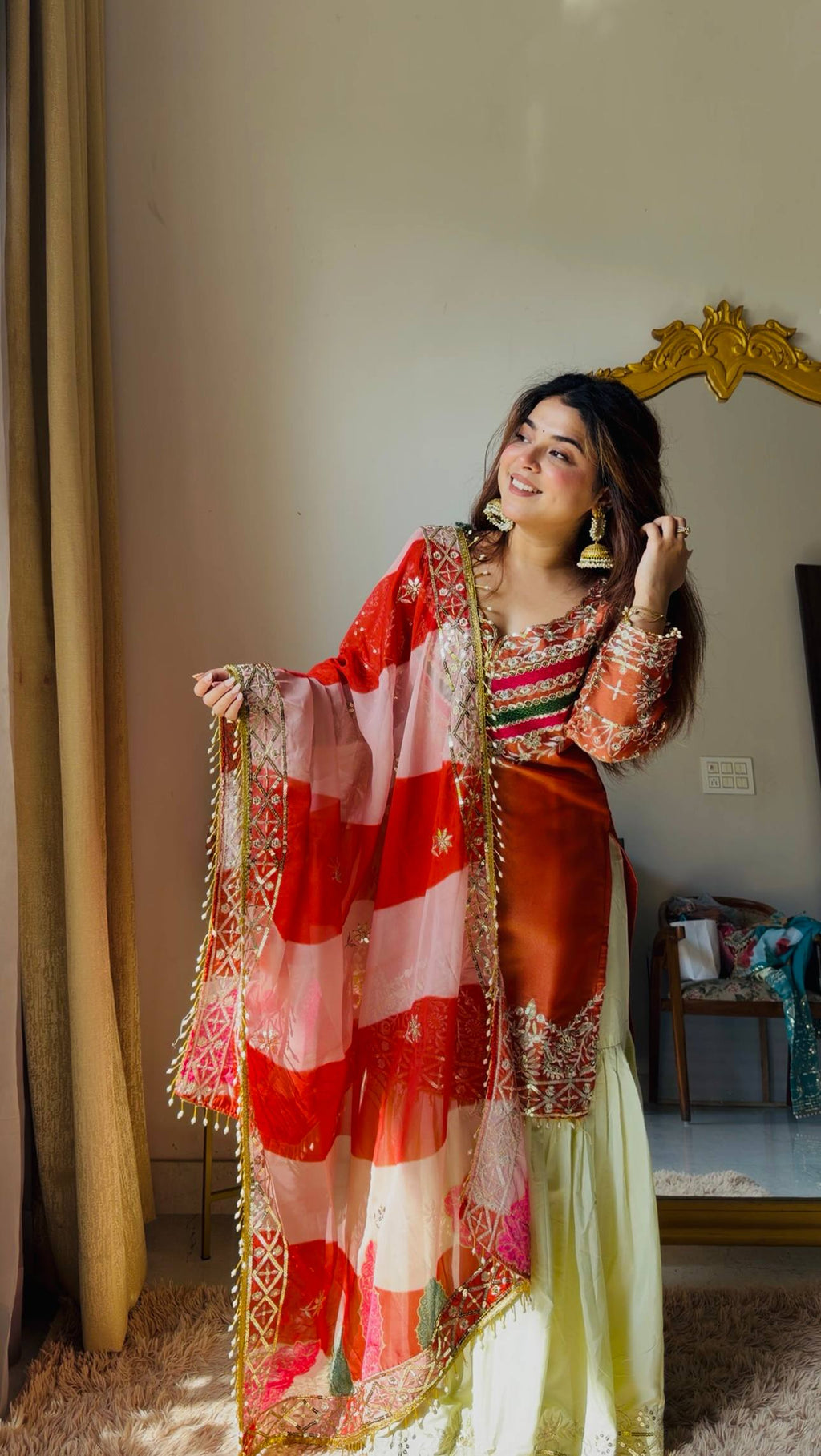 Designer Embroidered Top Plazzo Dupatta Set Collection