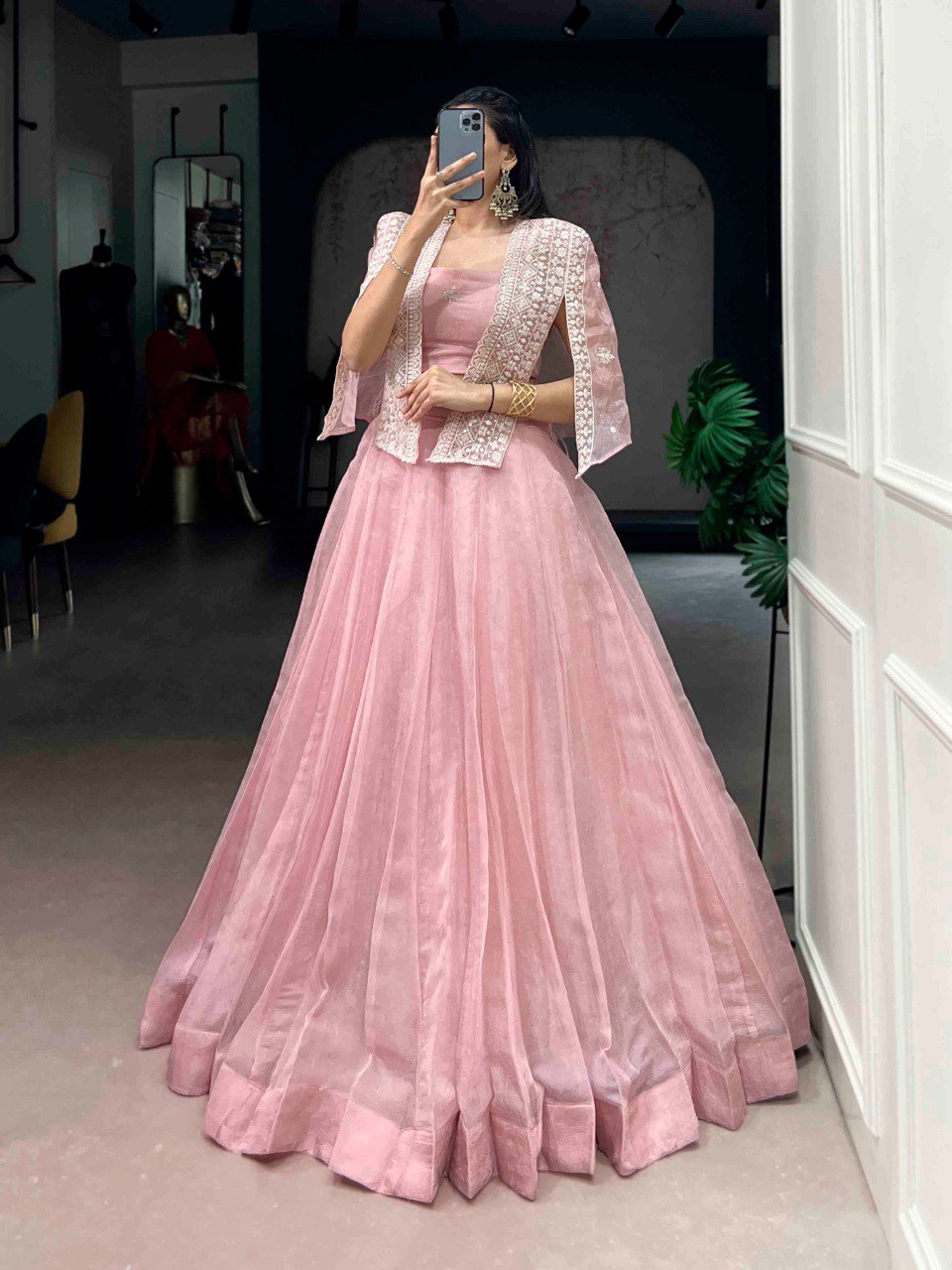 Beautiful Allen Crush Plain Lehenga CholIi