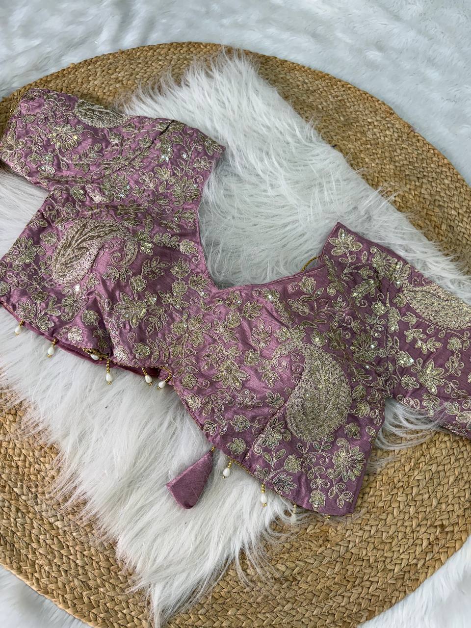 Elegant Crystal Crush Tissue Saree