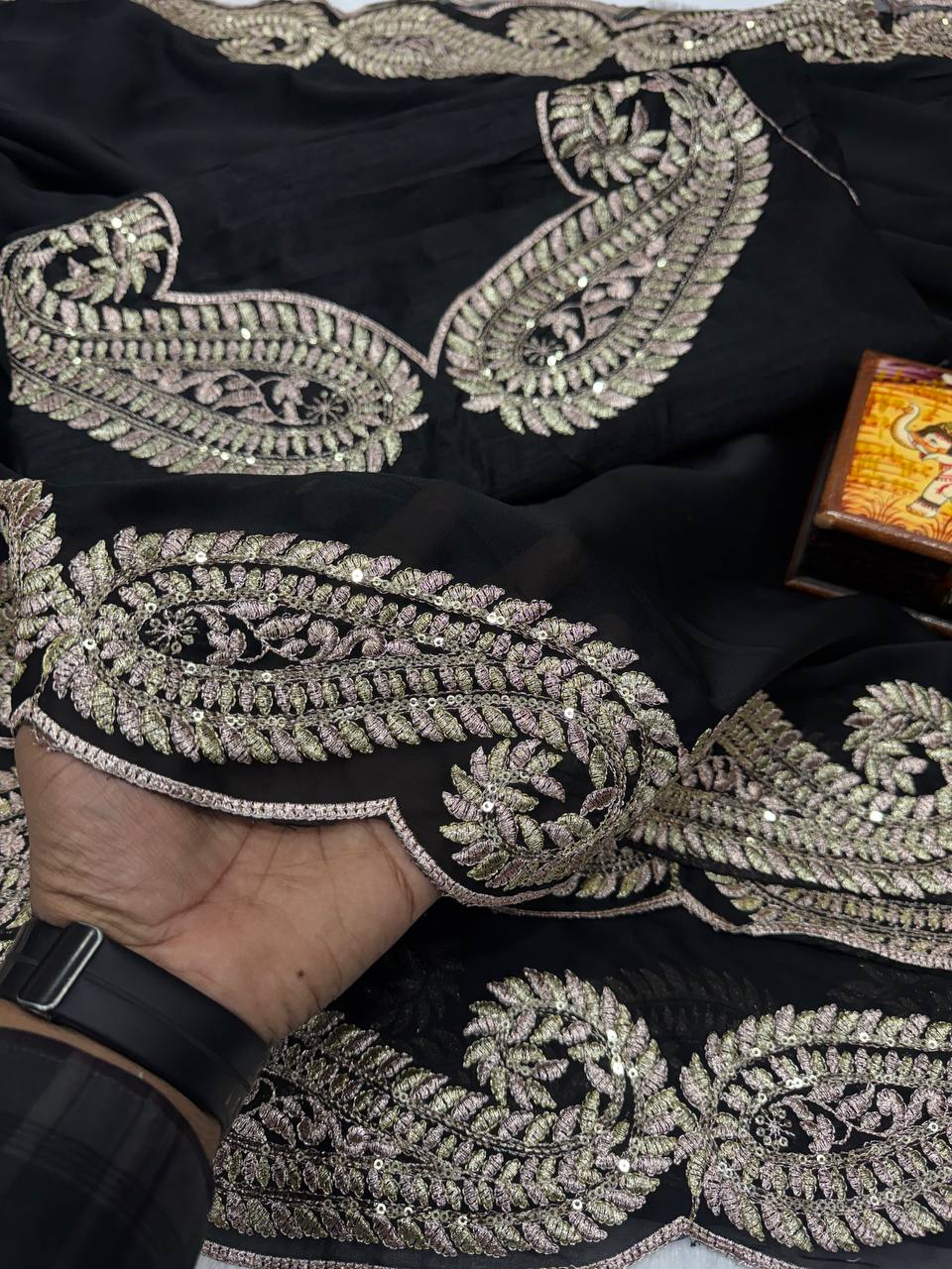 Soft Rangoli Silk Zari & Sequence Embroidery Saree with Banglori Blouse – Wedding, Party & Festive Wear Designer Saree