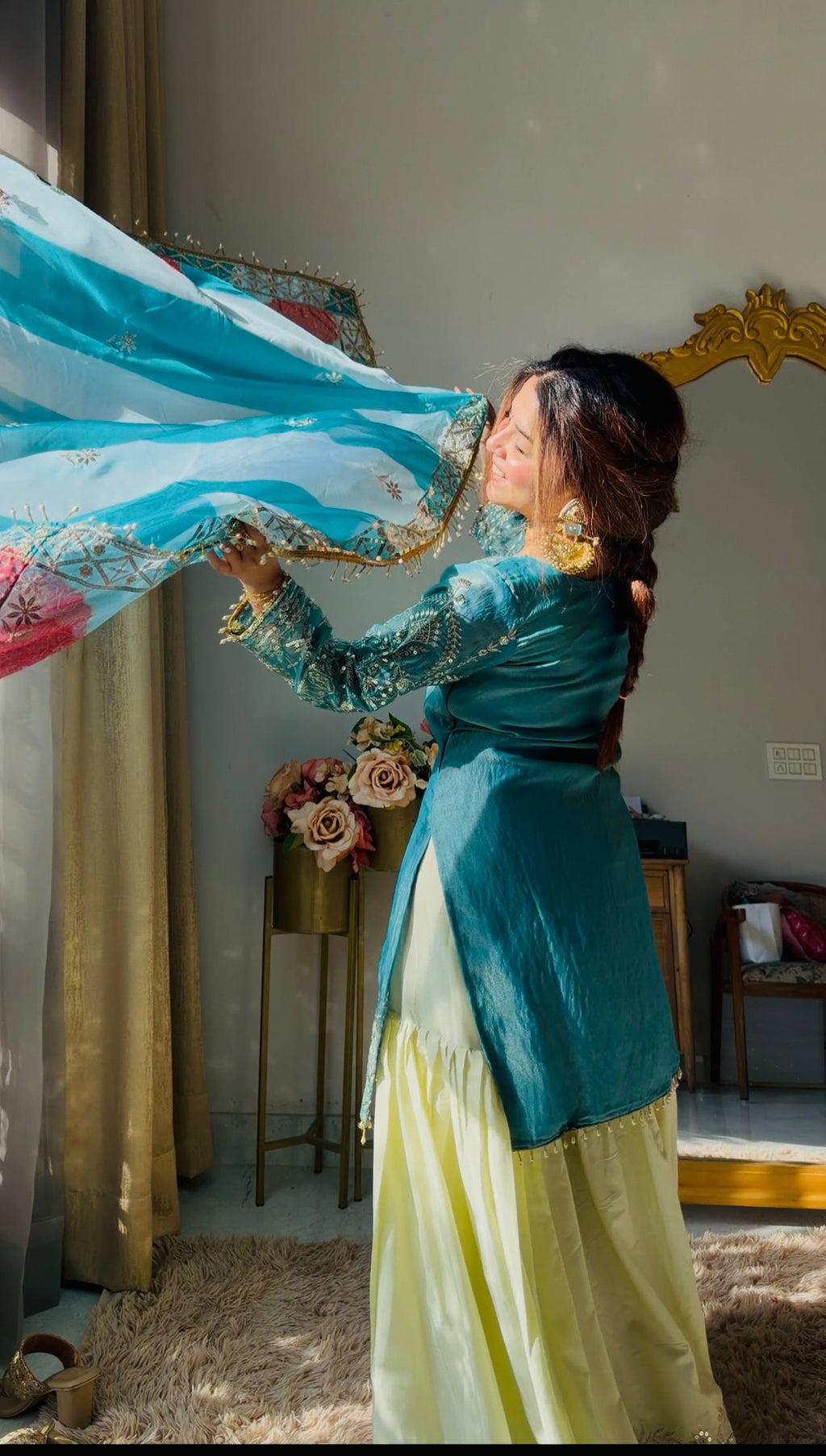 Designer Embroidered Top Plazzo Dupatta Set Collection