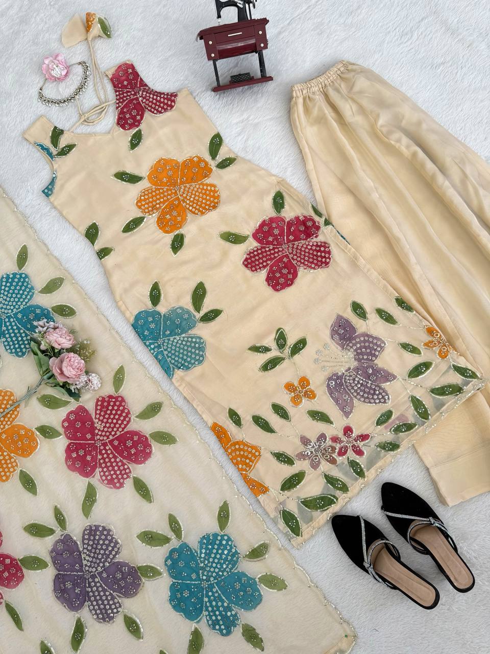 Zanshi Floral Heavy Wedding Kurta Set