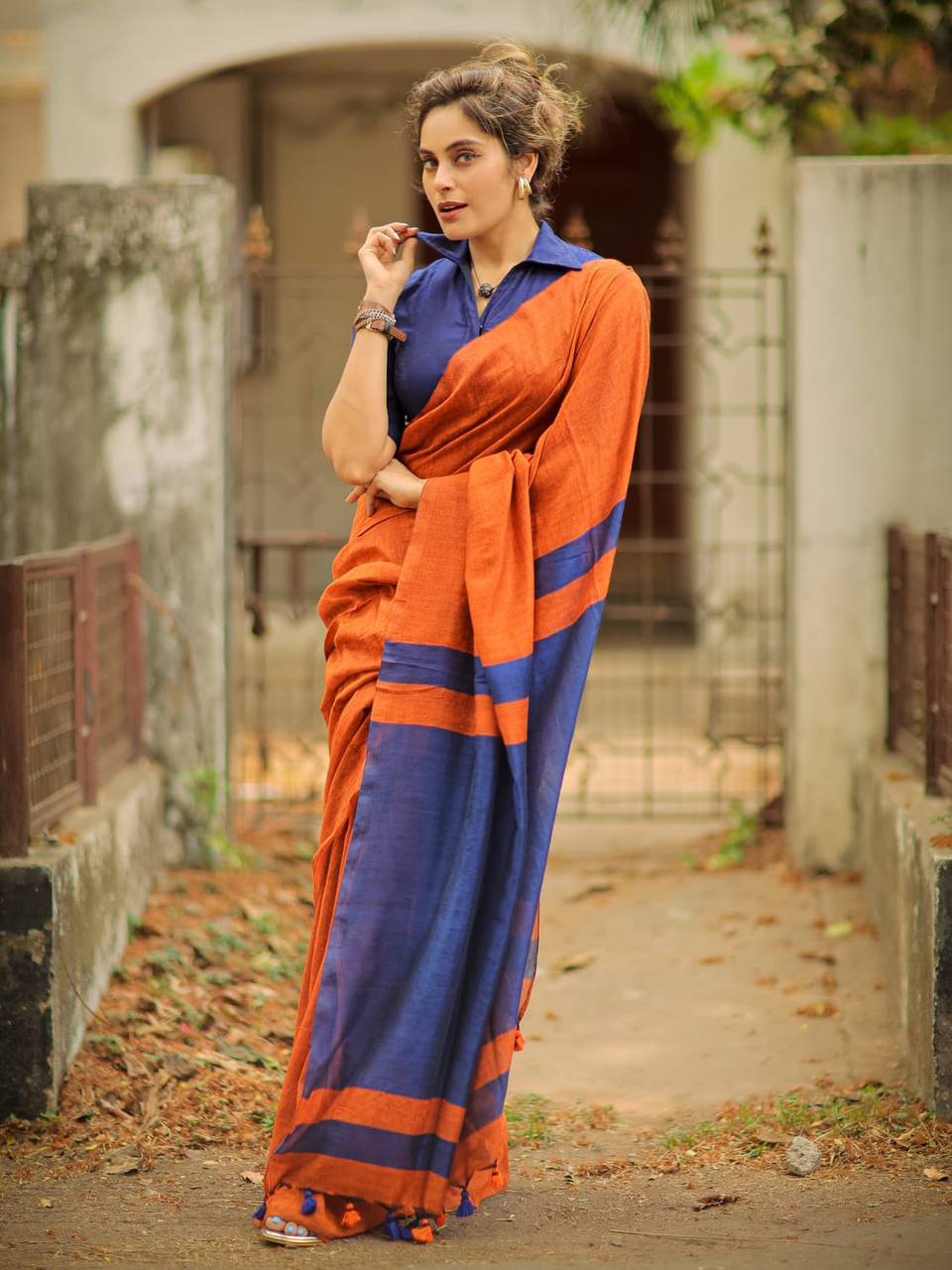 Rangrasa Striped Handloom Saree 3