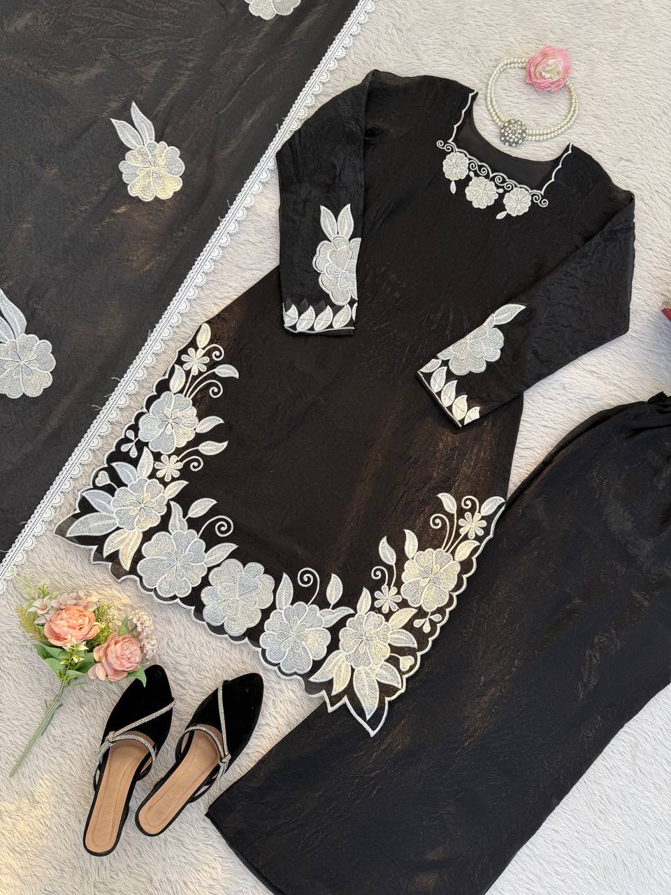 Beautiful Fendy Silk Thread With Sequence Work Suit