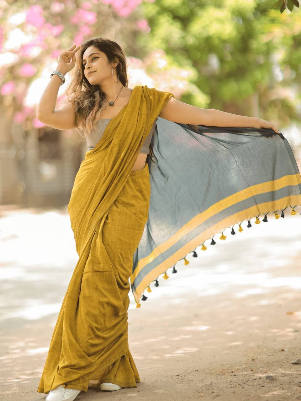 Rangrasa Striped Handloom Saree 1
