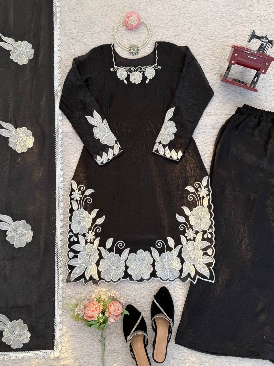 Beautiful Fendy Silk Thread With Sequence Work Suit