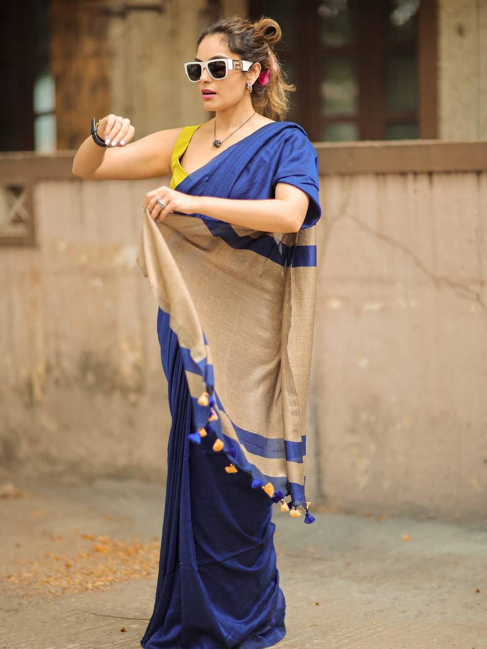 Rangrasa Striped Handloom Saree 5