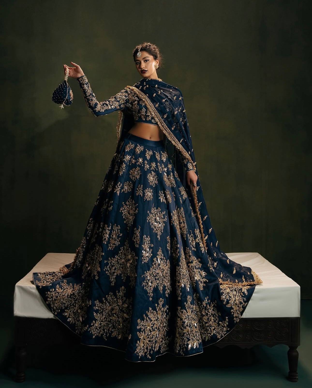 Pakistani Lehenga Choli in Polo Silk With Heavy Sequence Embroidery Bridal Lehenga Choli for Wedding