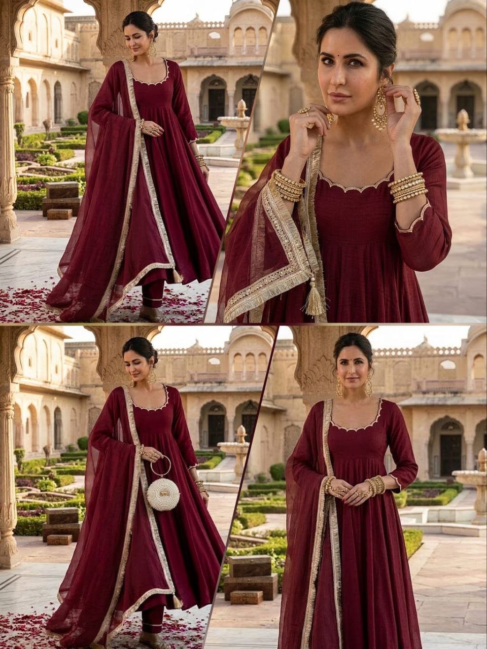 Women Empire Gotta Patti Chanderi Silk Kurta with Churidar & With Dupatta