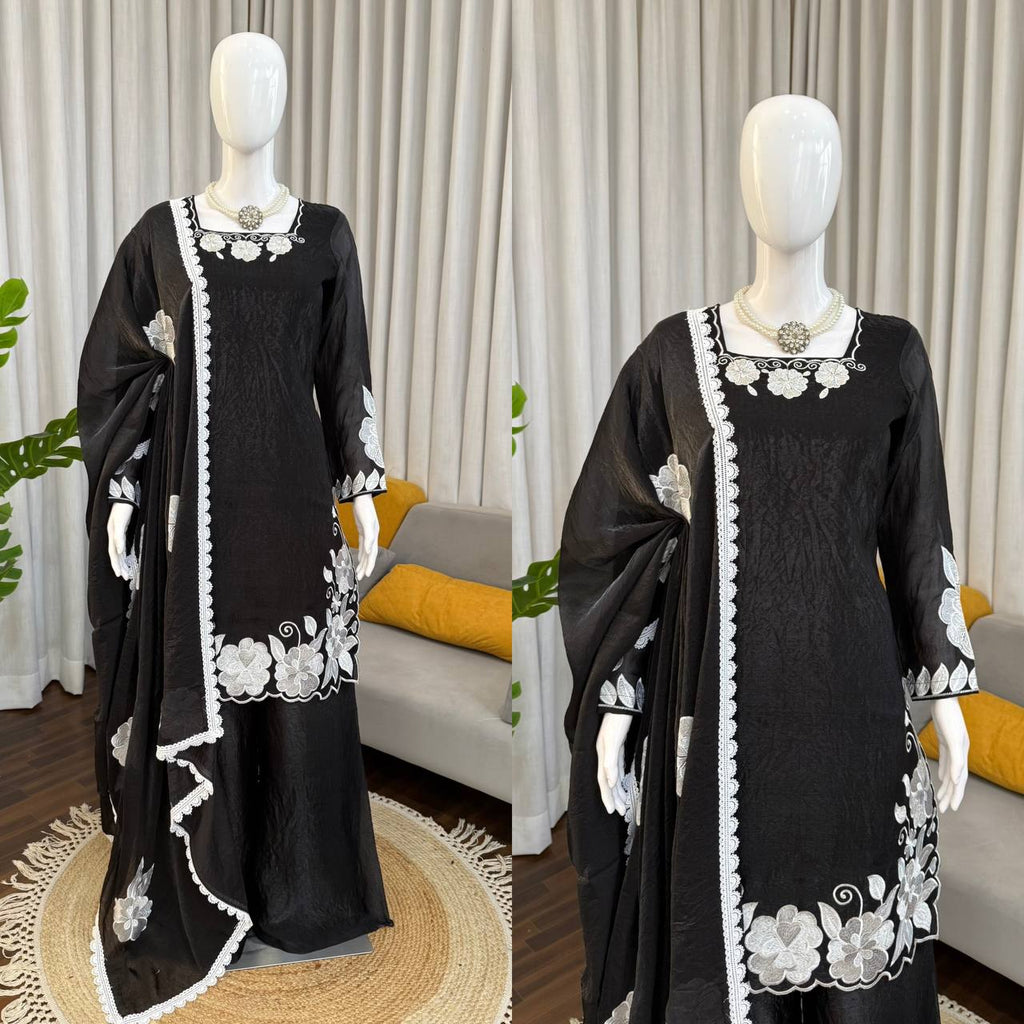 Beautiful Fendy Silk Thread With Sequence Work Suit