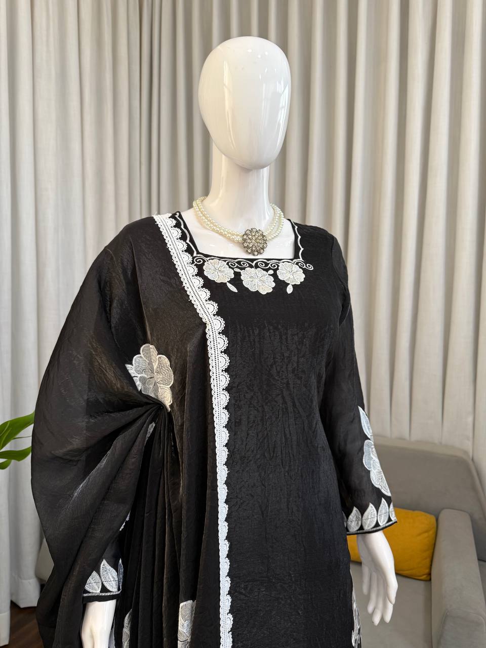 Beautiful Fendy Silk Thread With Sequence Work Suit