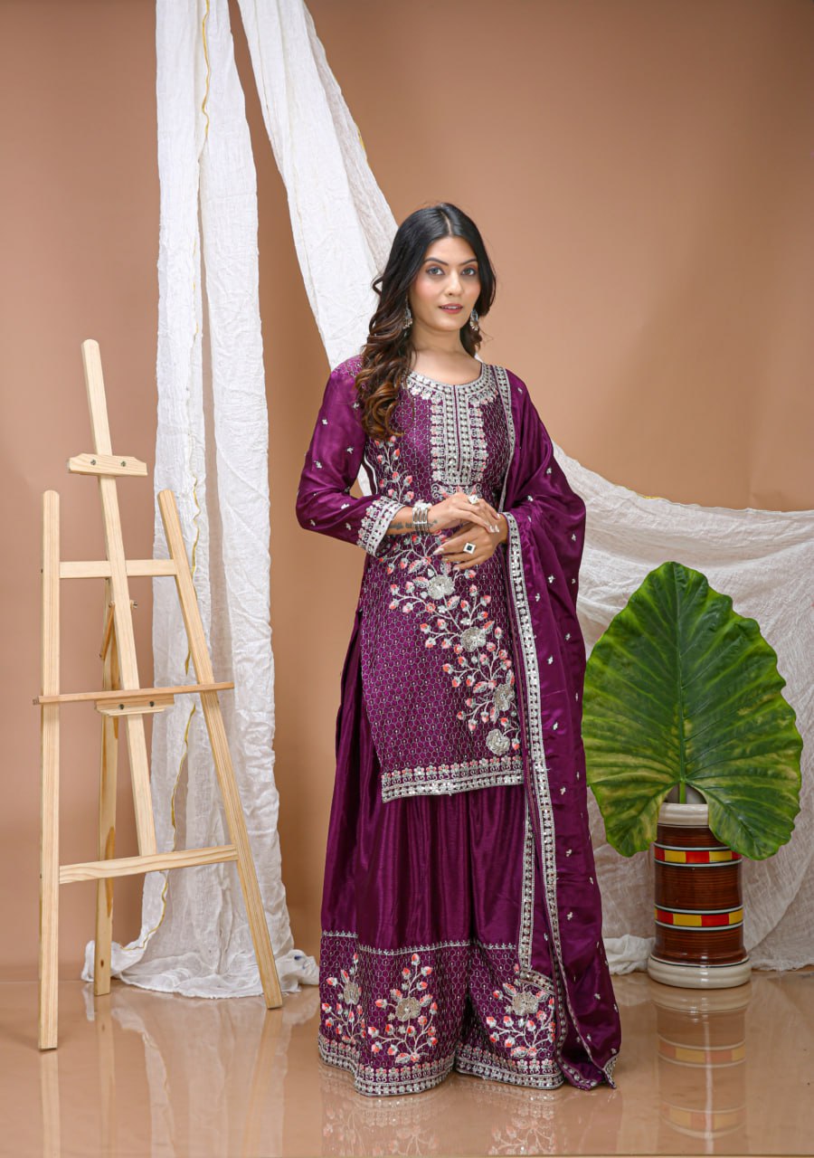 Wine Chinon Salwar Kameez