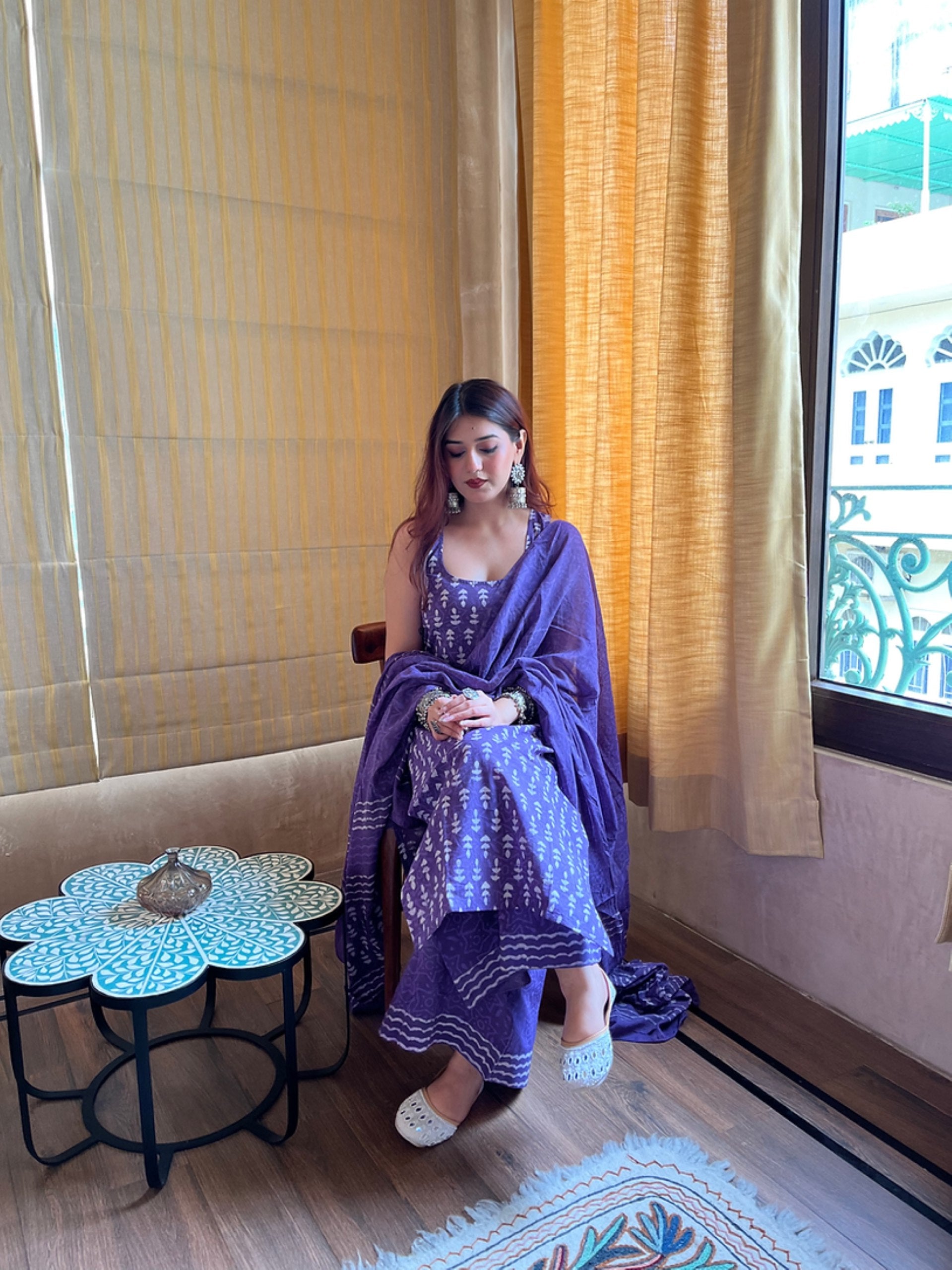 Women Ethnic Motifs Printed Regular Kurta with Palazzos & With Dupatta