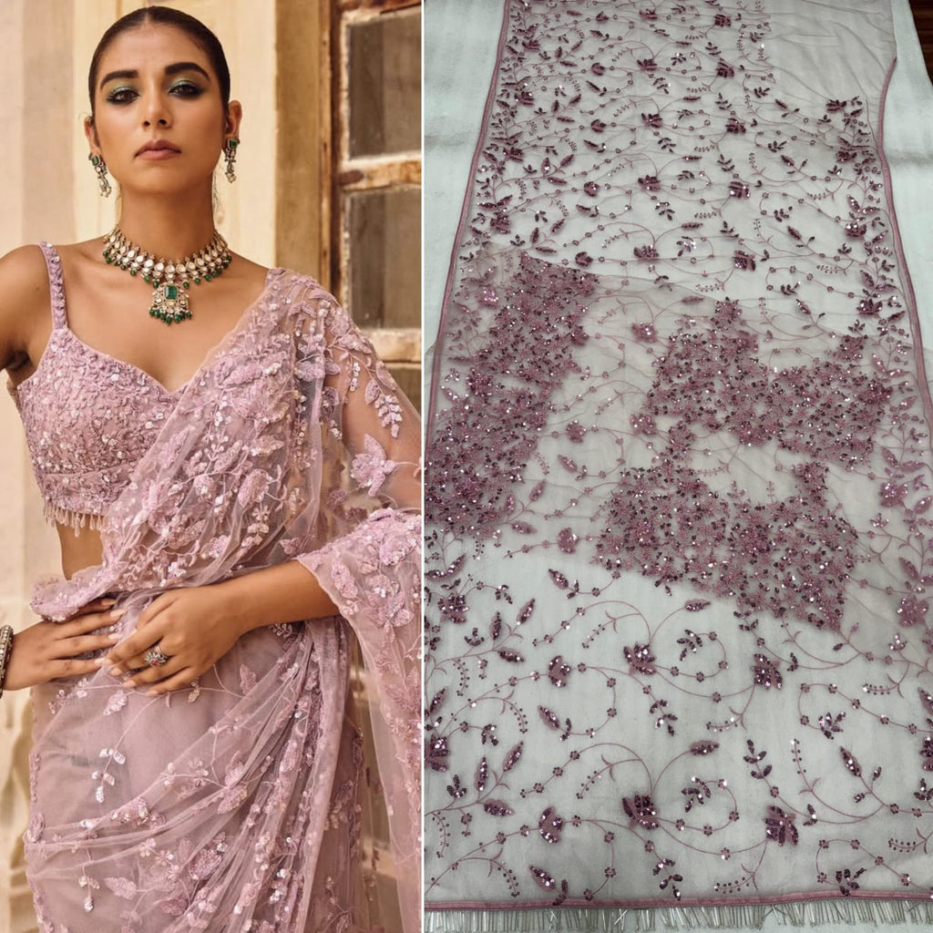 L-pink Party-wear Bollywood Blockbuster Sequence Designer Saree