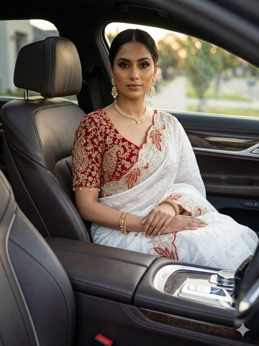 W Elegant Crystal Crush Tissue Saree