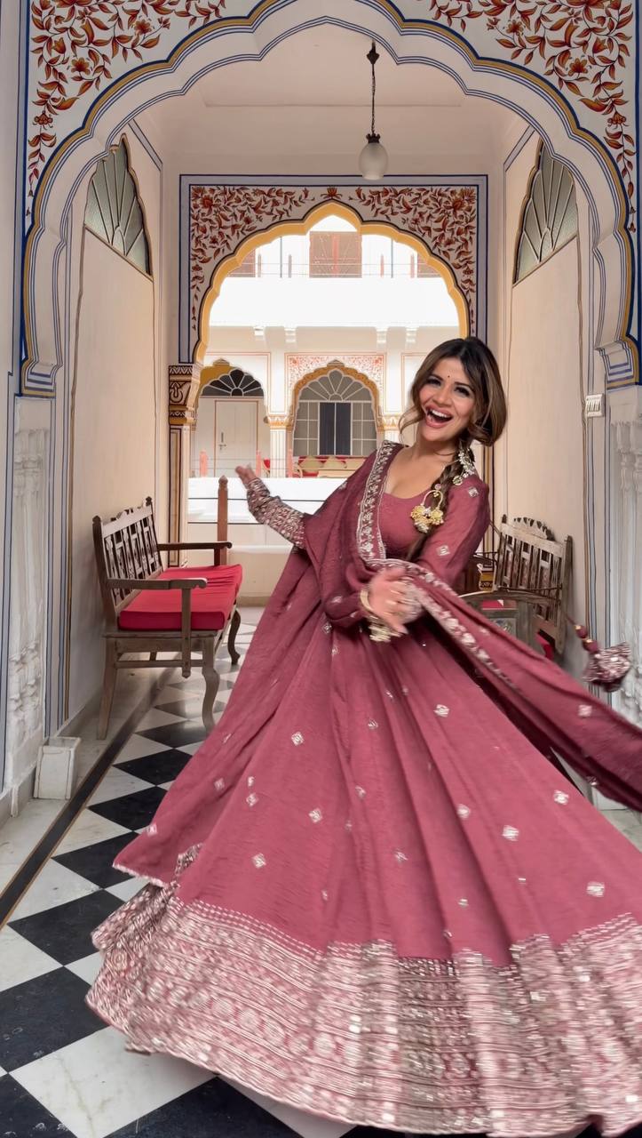 Designer Party Wear Gown with Pant Set for Women