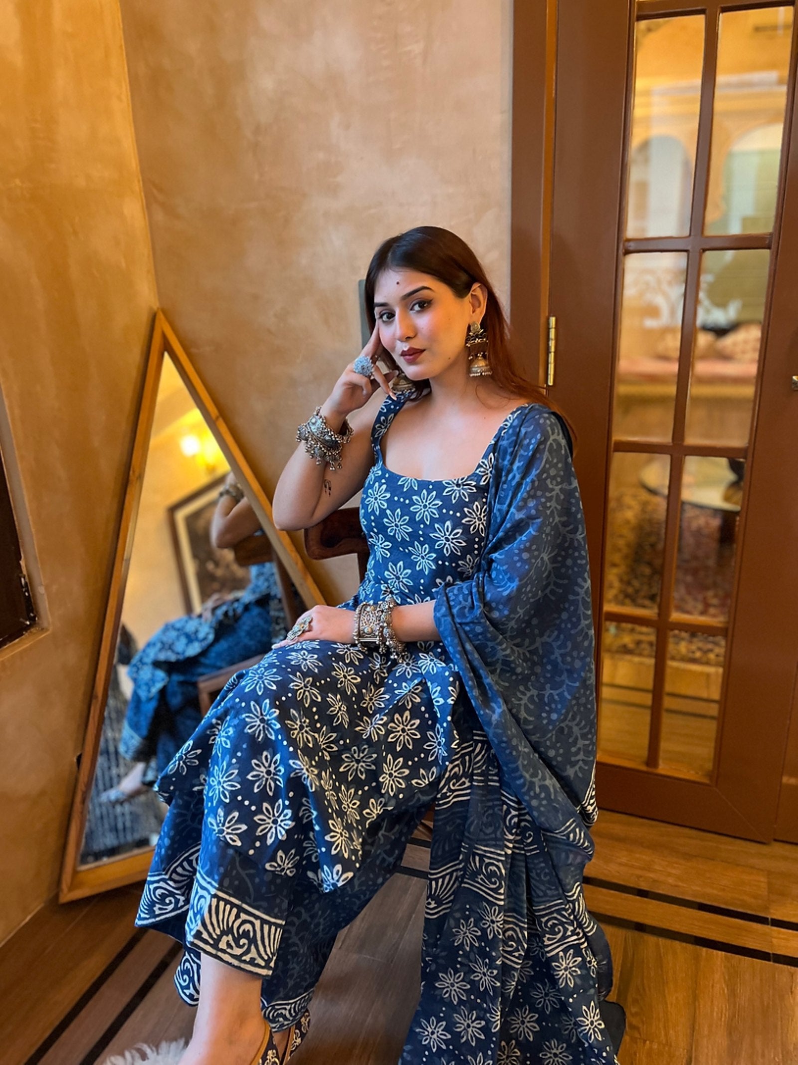 Women Floral Printed Regular Kurta with Palazzos & With Dupatta