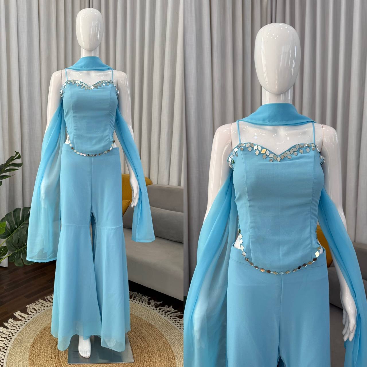 Designer Sleeveless Top Sharara Suit For Gen Z Girl