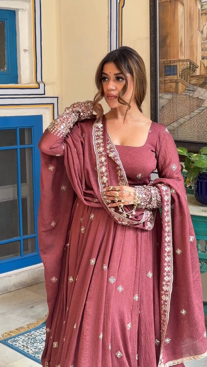 Designer Party Wear Gown with Pant Set for Women