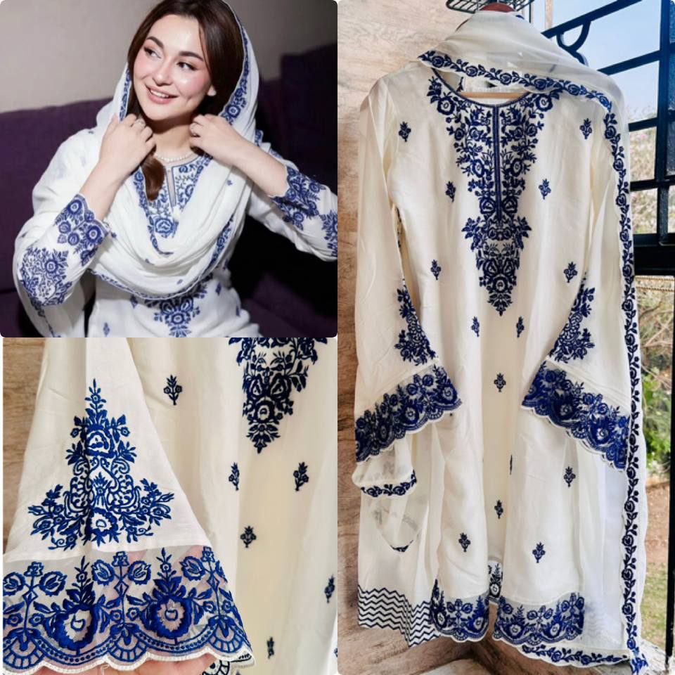 designer Party Wear Look Pur Rayon Cotton Top & Farshi Palazzo With Dupatta set