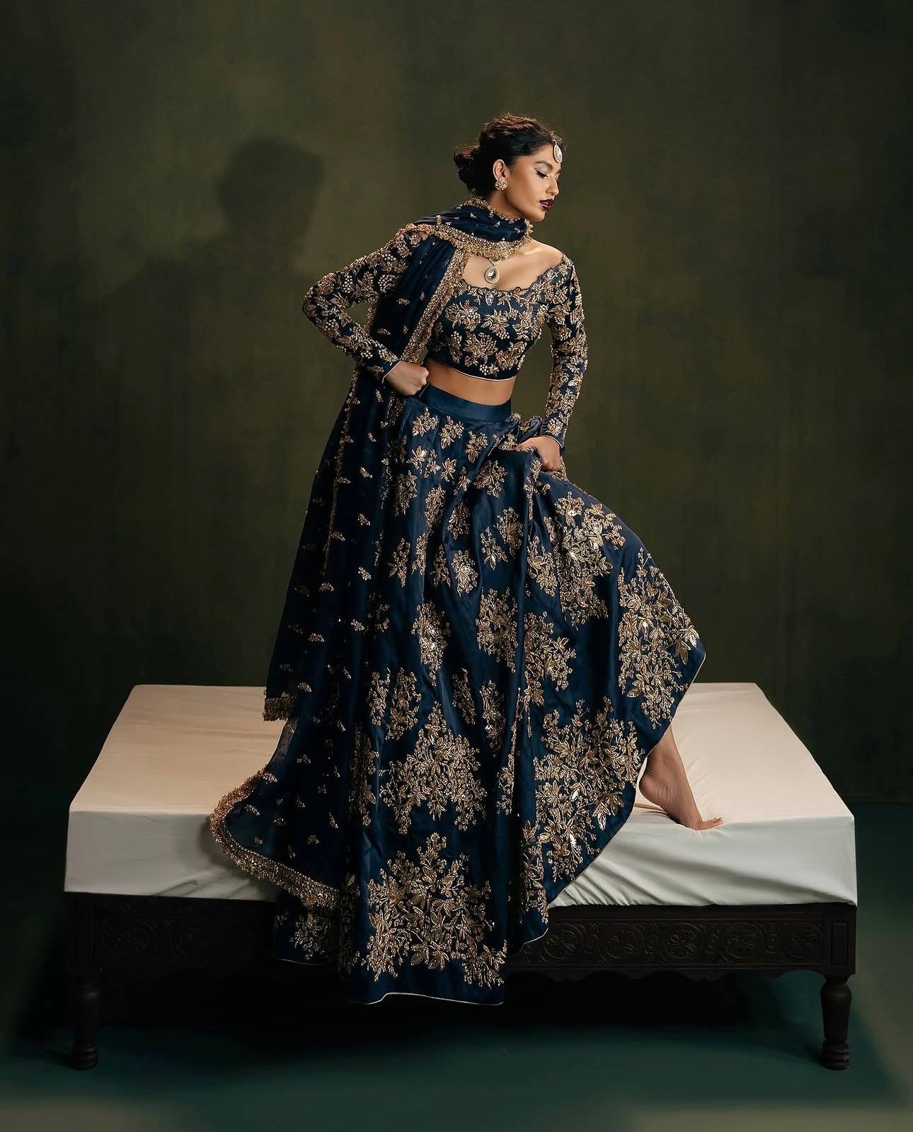 Pakistani Lehenga Choli in Polo Silk With Heavy Sequence Embroidery Bridal Lehenga Choli for Wedding