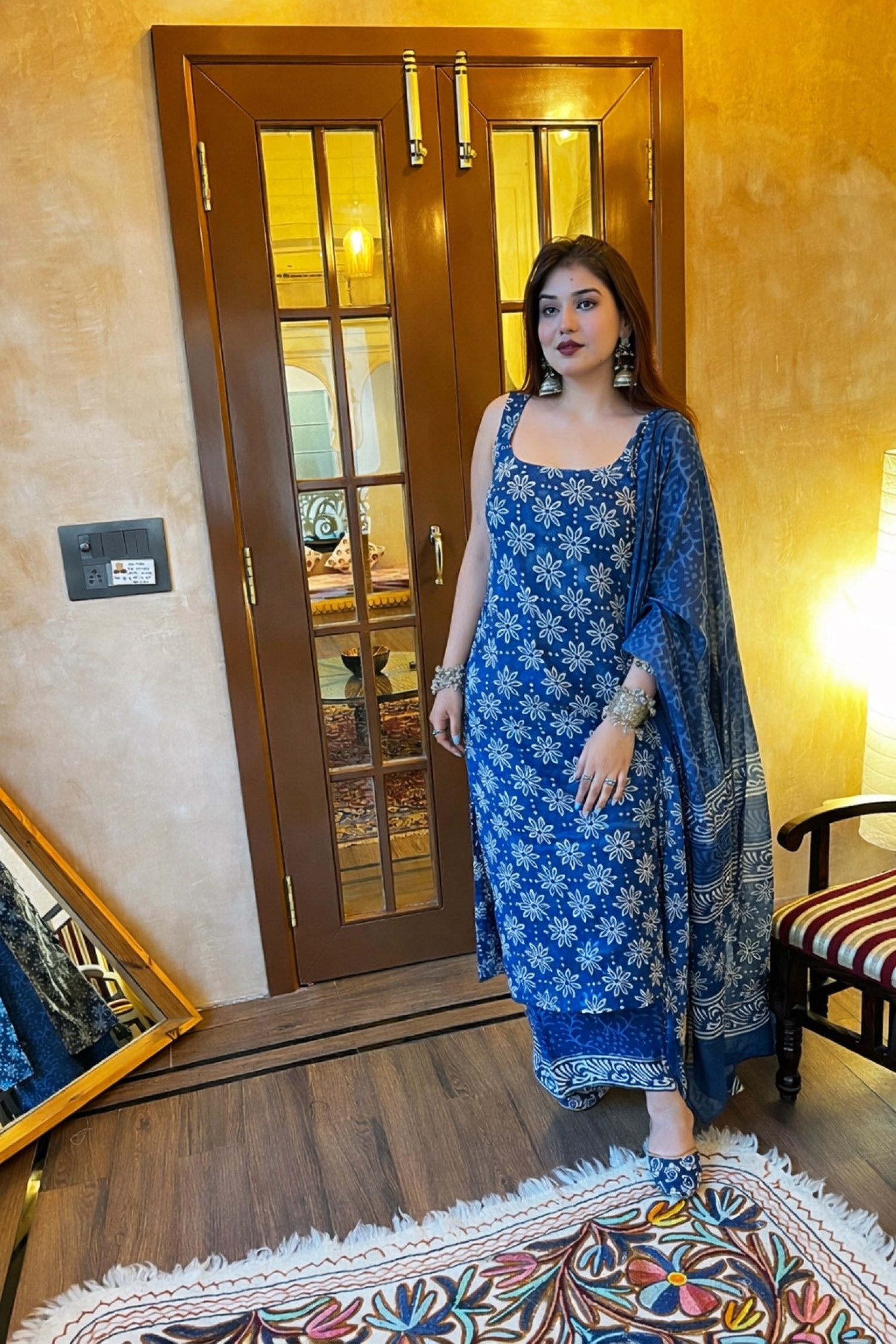 Women Floral Printed Regular Kurta with Palazzos & With Dupatta