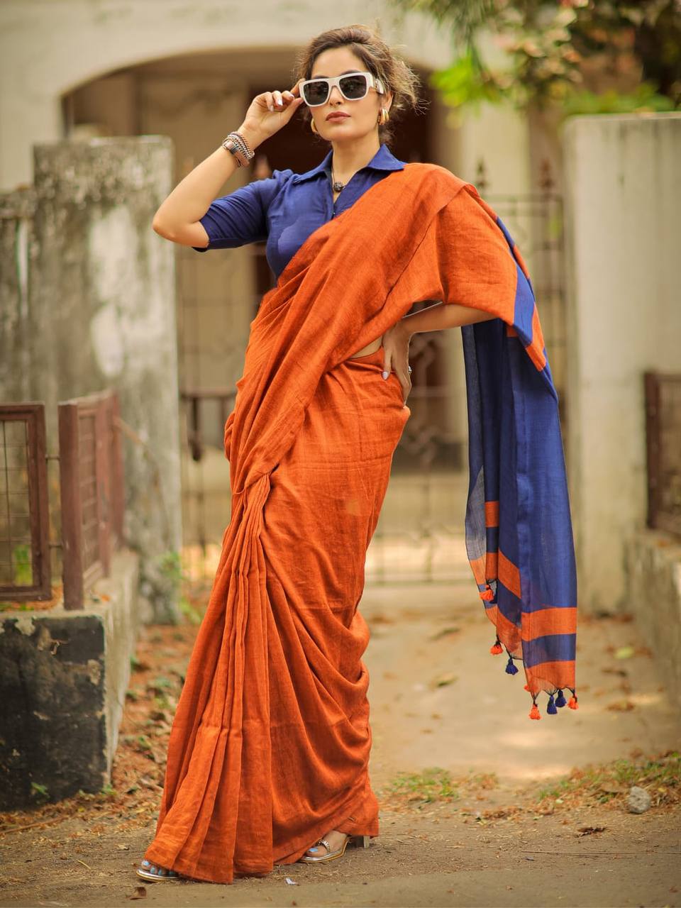 Rangrasa Striped Handloom Saree 3