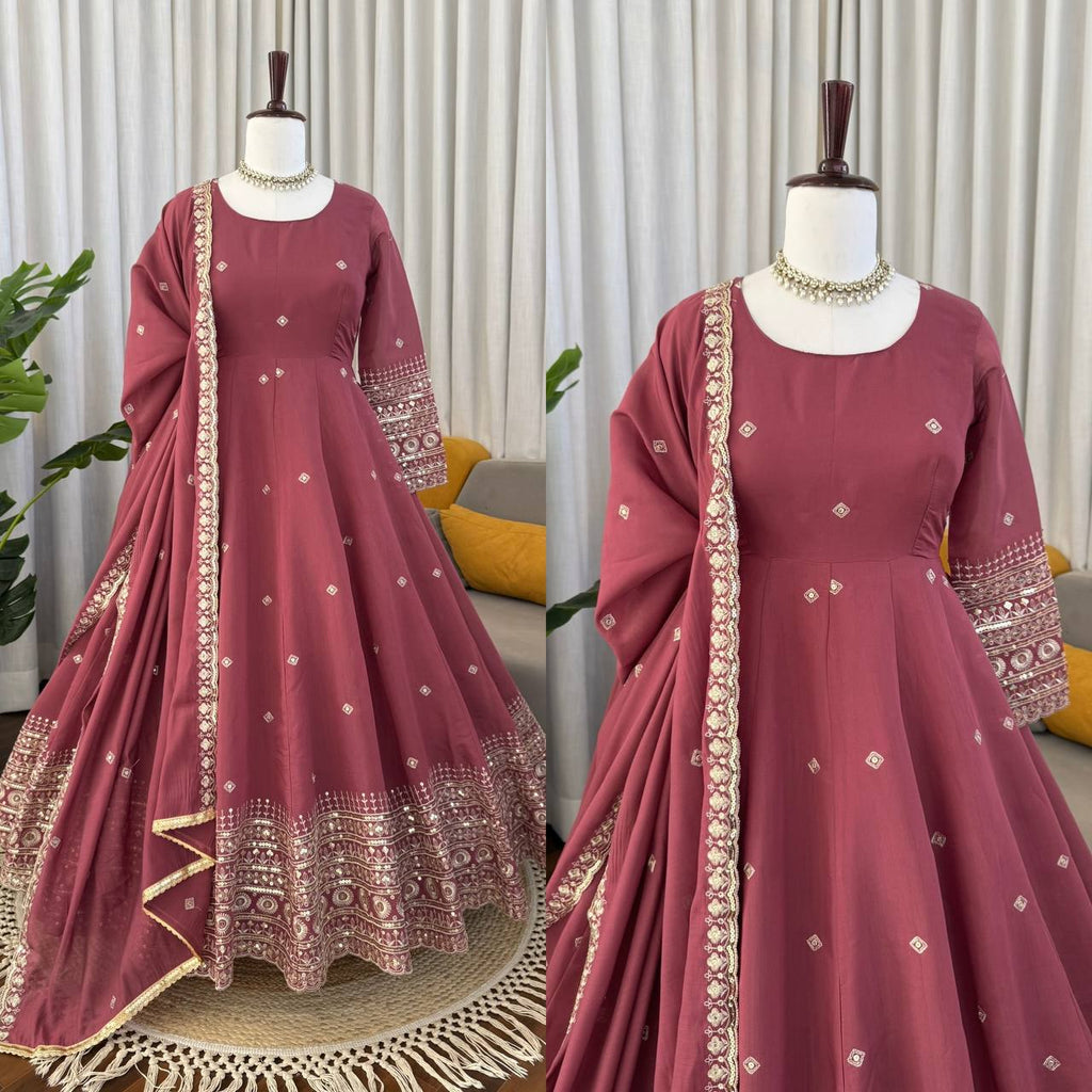 Designer Party Wear Gown with Pant Set for Women