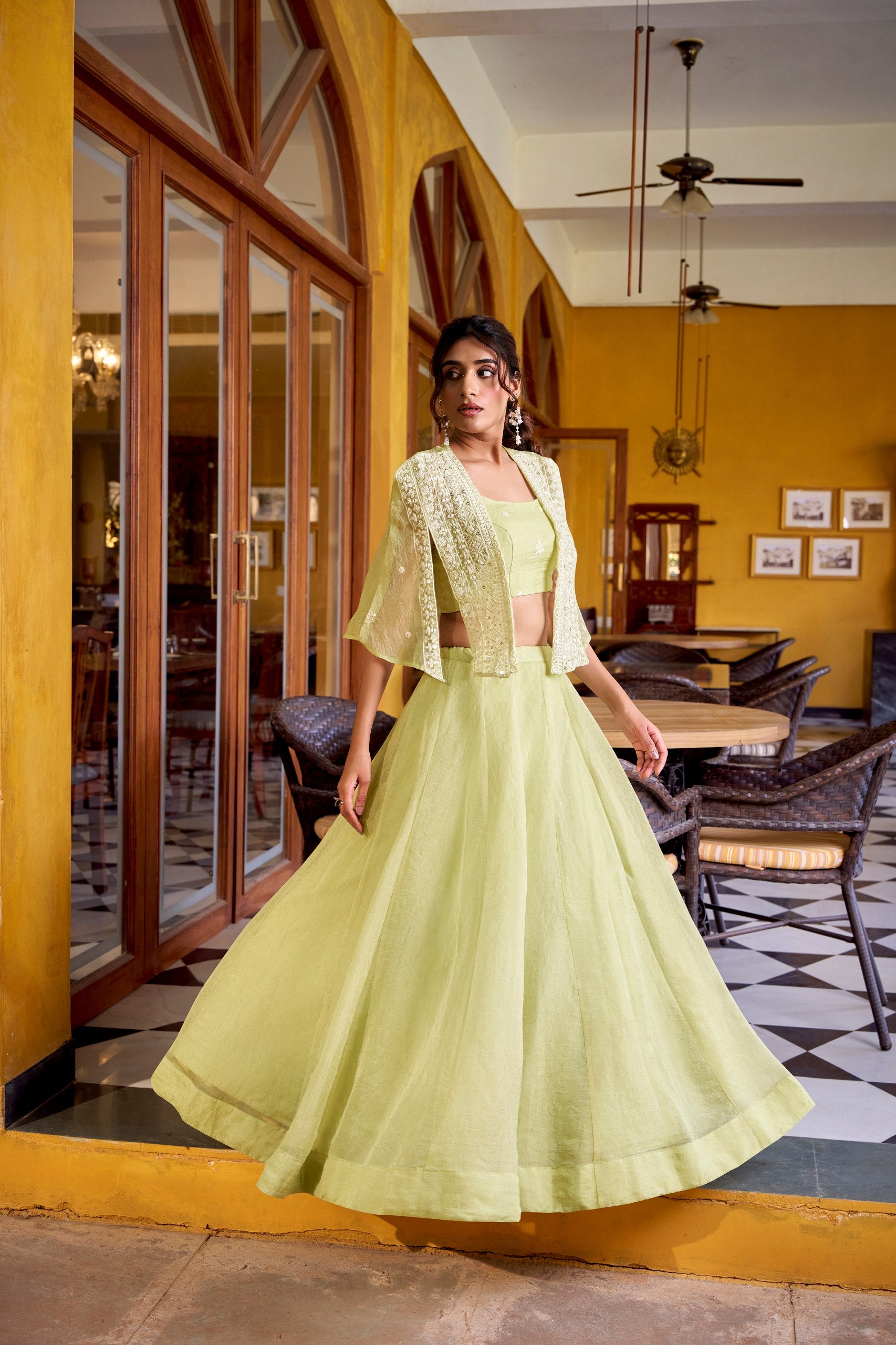 Beautiful Allen Crush Plain Lehenga Choli