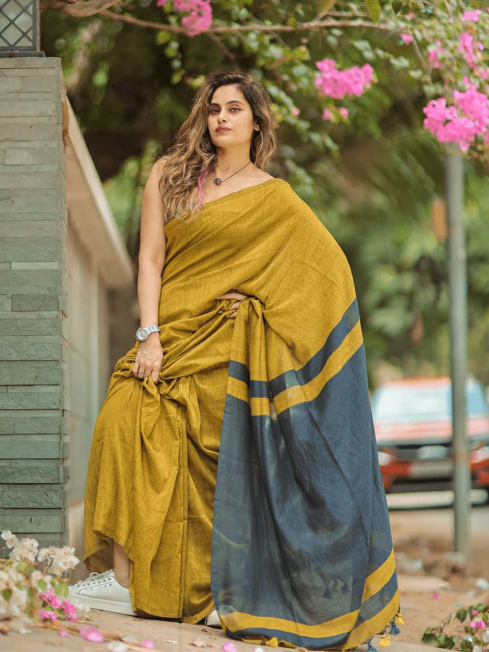 Rangrasa Striped Handloom Saree 1