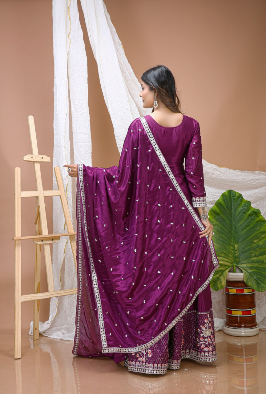 Wine Chinon Salwar Kameez