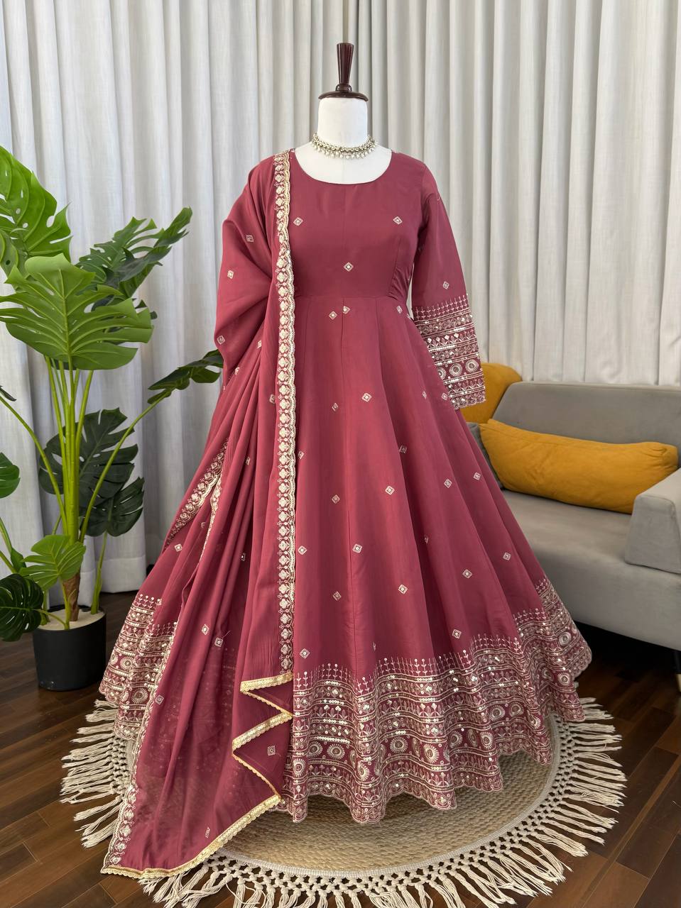 Designer Party Wear Gown with Pant Set for Women