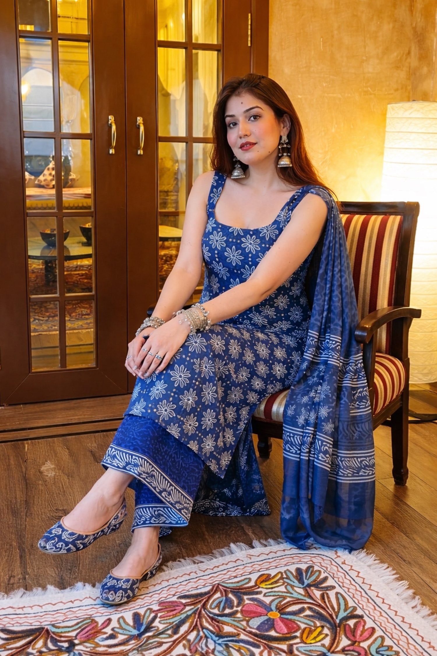 Women Floral Printed Regular Kurta with Palazzos & With Dupatta