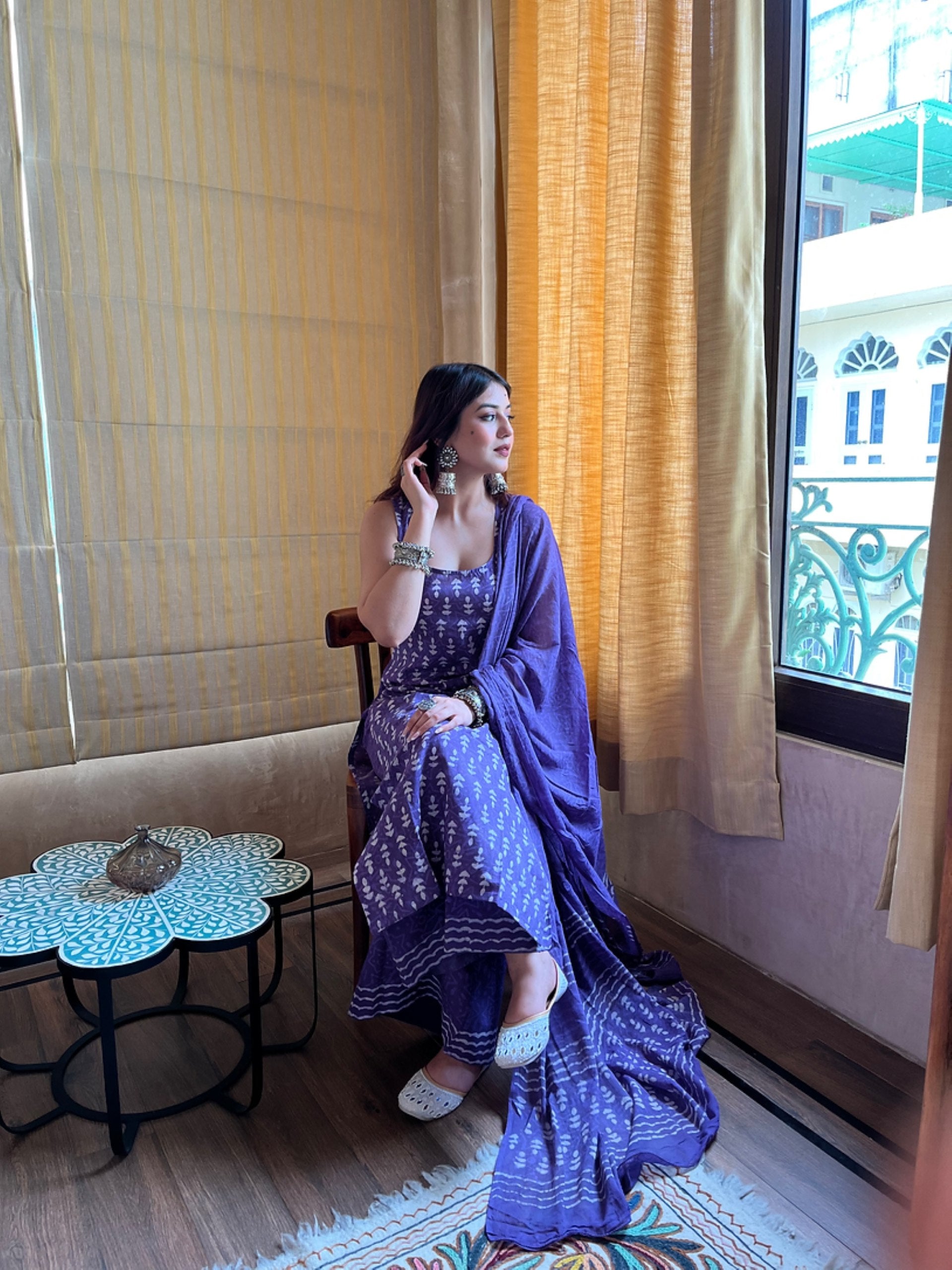 Women Ethnic Motifs Printed Regular Kurta with Palazzos & With Dupatta