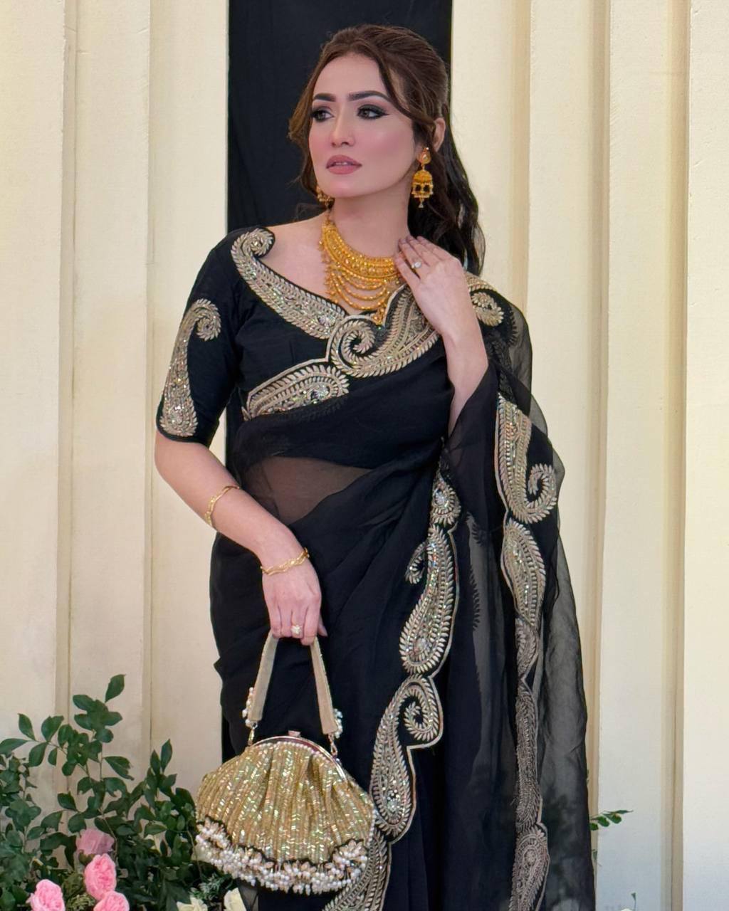 Soft Rangoli Silk Zari & Sequence Embroidery Saree with Banglori Blouse – Wedding, Party & Festive Wear Designer Saree