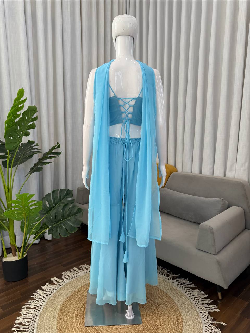 Designer Sleeveless Top Sharara Suit For Gen Z Girl
