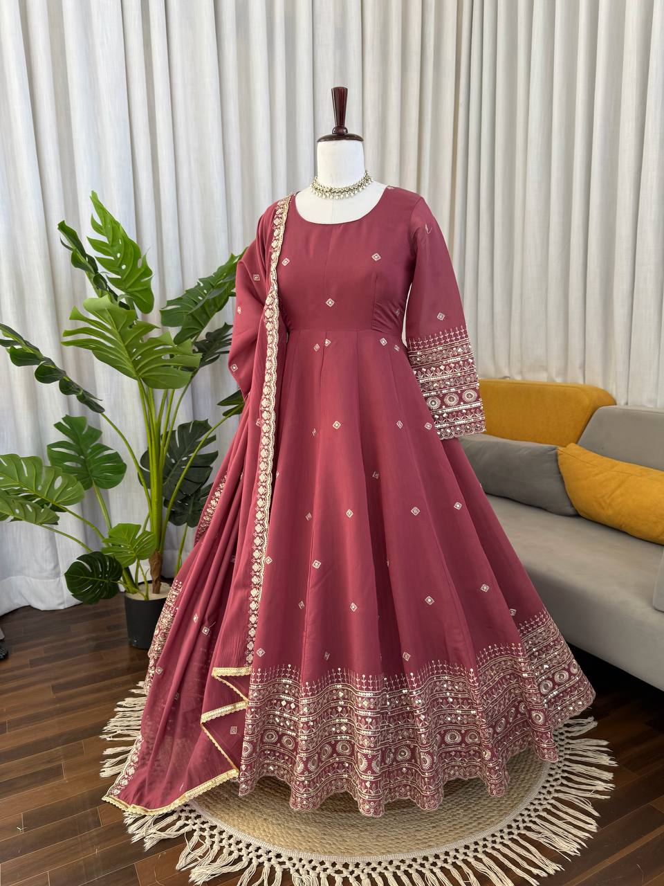 Designer Party Wear Gown with Pant Set for Women