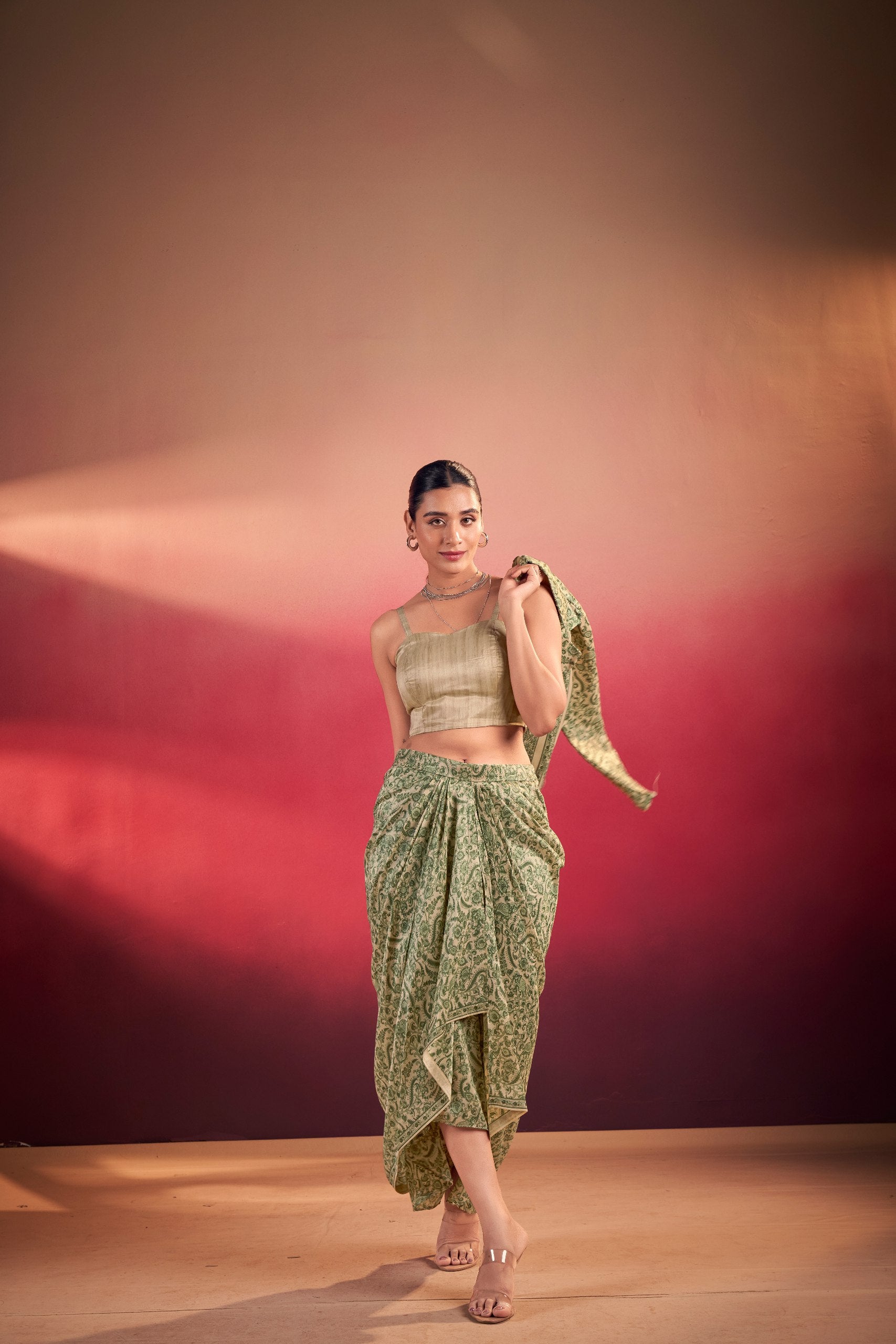 Bohemian Printed Blazer with Skirt & Jacket