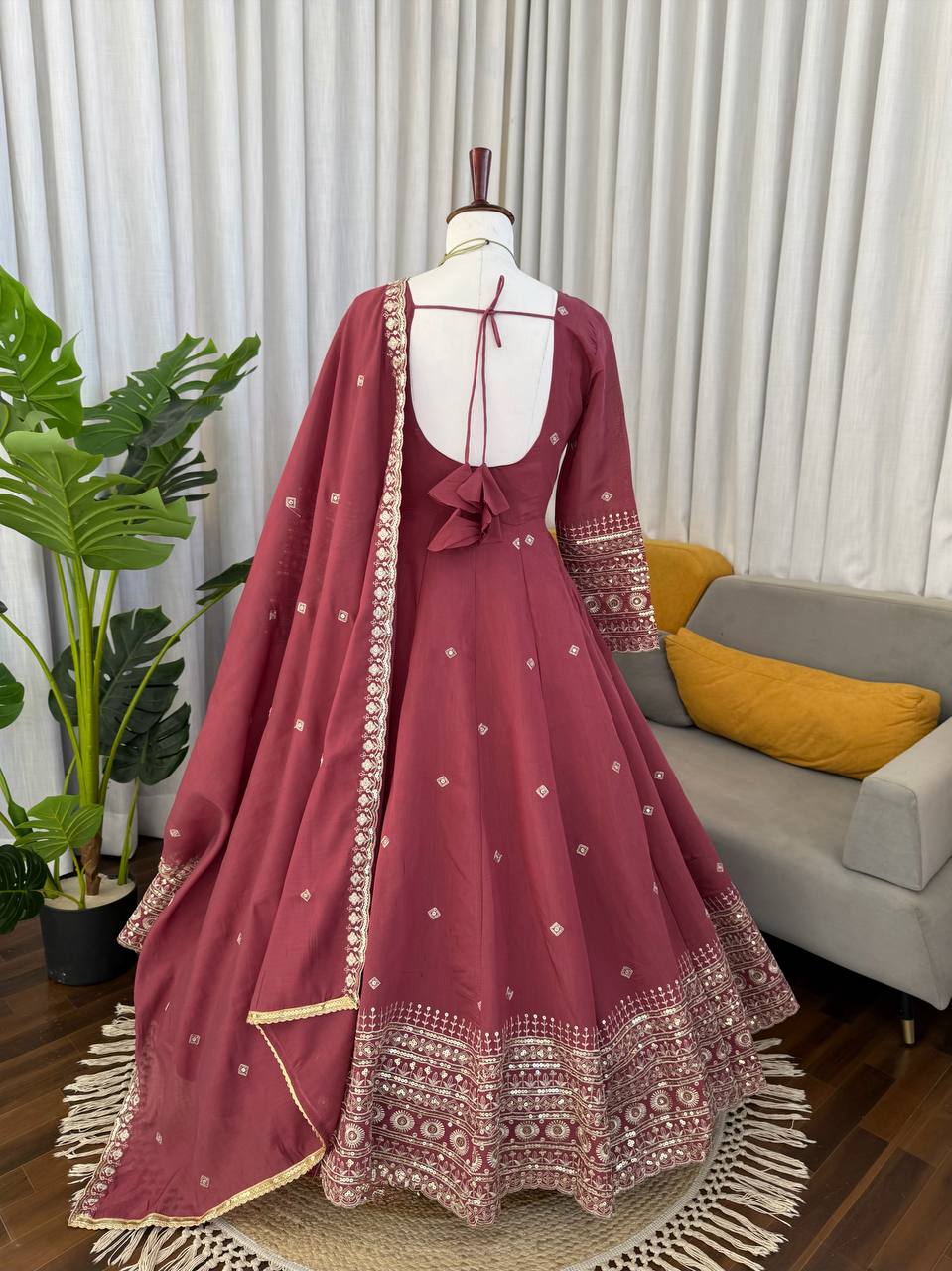 Designer Party Wear Gown with Pant Set for Women