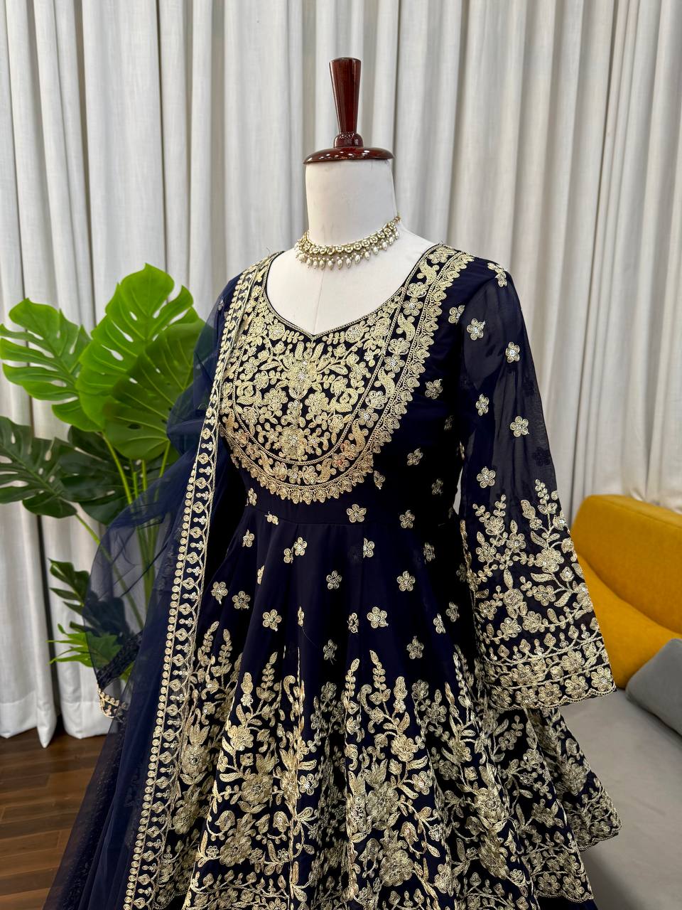 Exclusive Black Georgette Top Lehenga