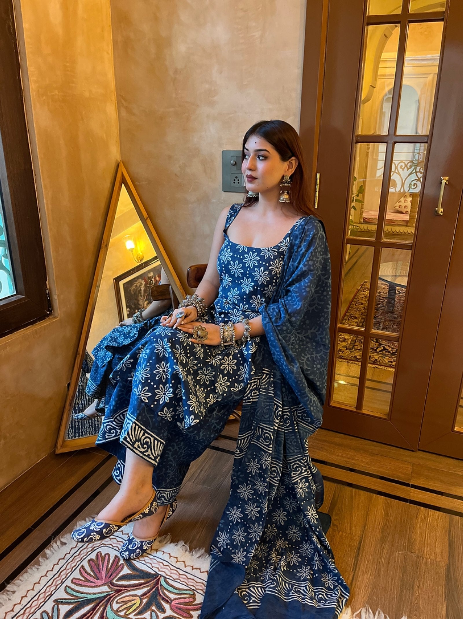 Women Floral Printed Regular Kurta with Palazzos & With Dupatta